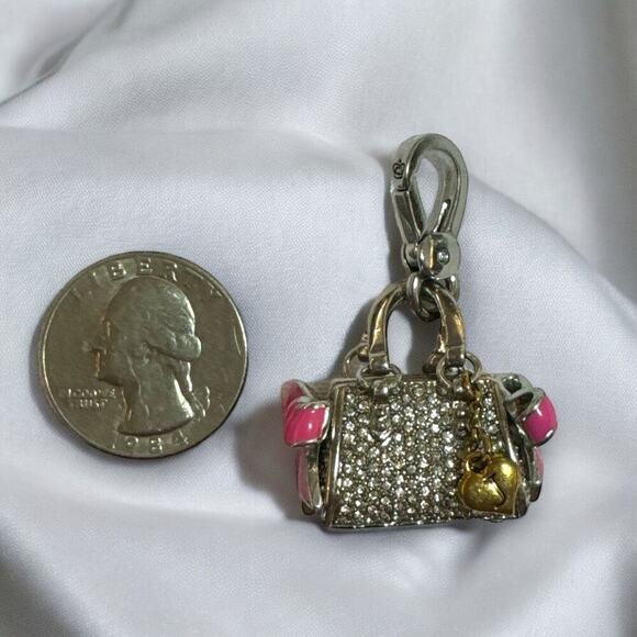 Juicy Couture Y2K Daydreamer Pave Rhinestone Purse Charm with Pink Bows - FAB - Picture 6 of 11